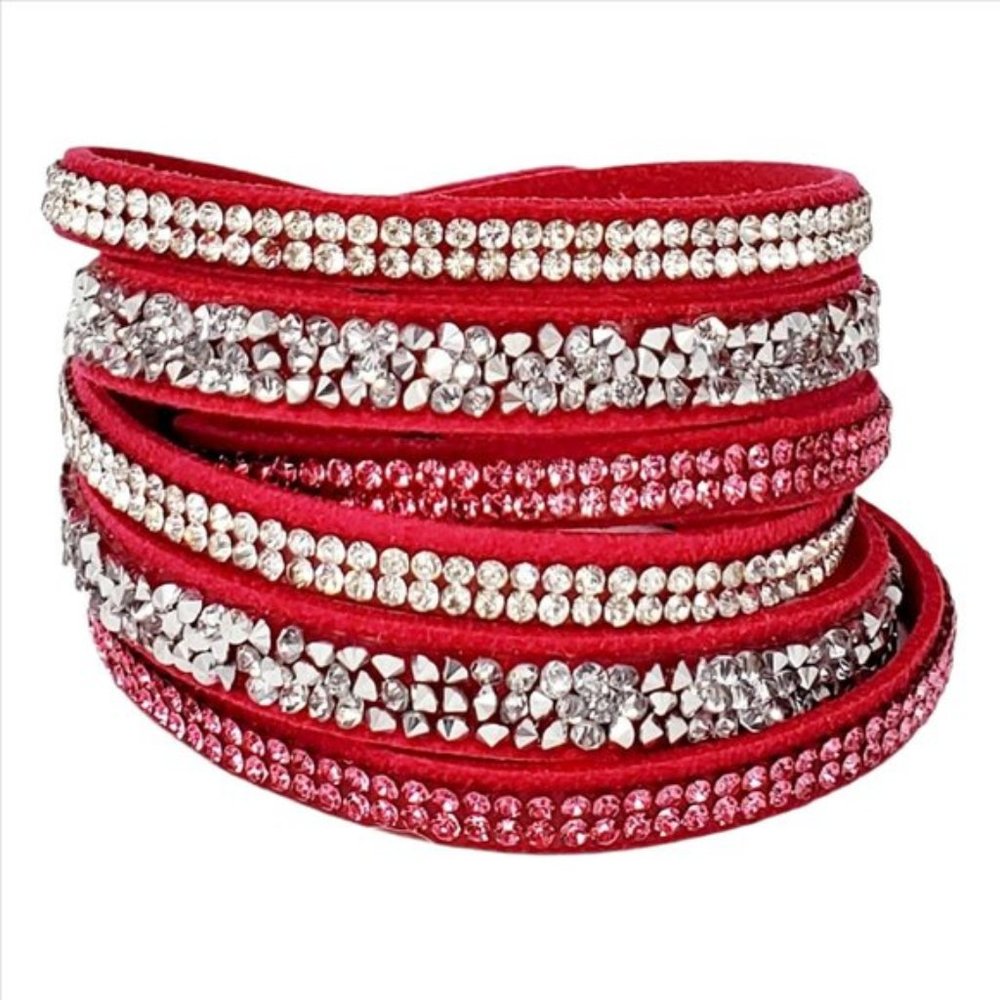 Rhinestone Bracelet Wrap and Snap Bracelets